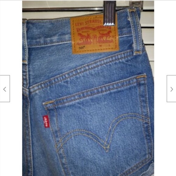 Levis 501 Denim Shorts Tag Size Waist 24 Button Fly Denim Inseam 2" 100% Cotton - Picture 5 of 8